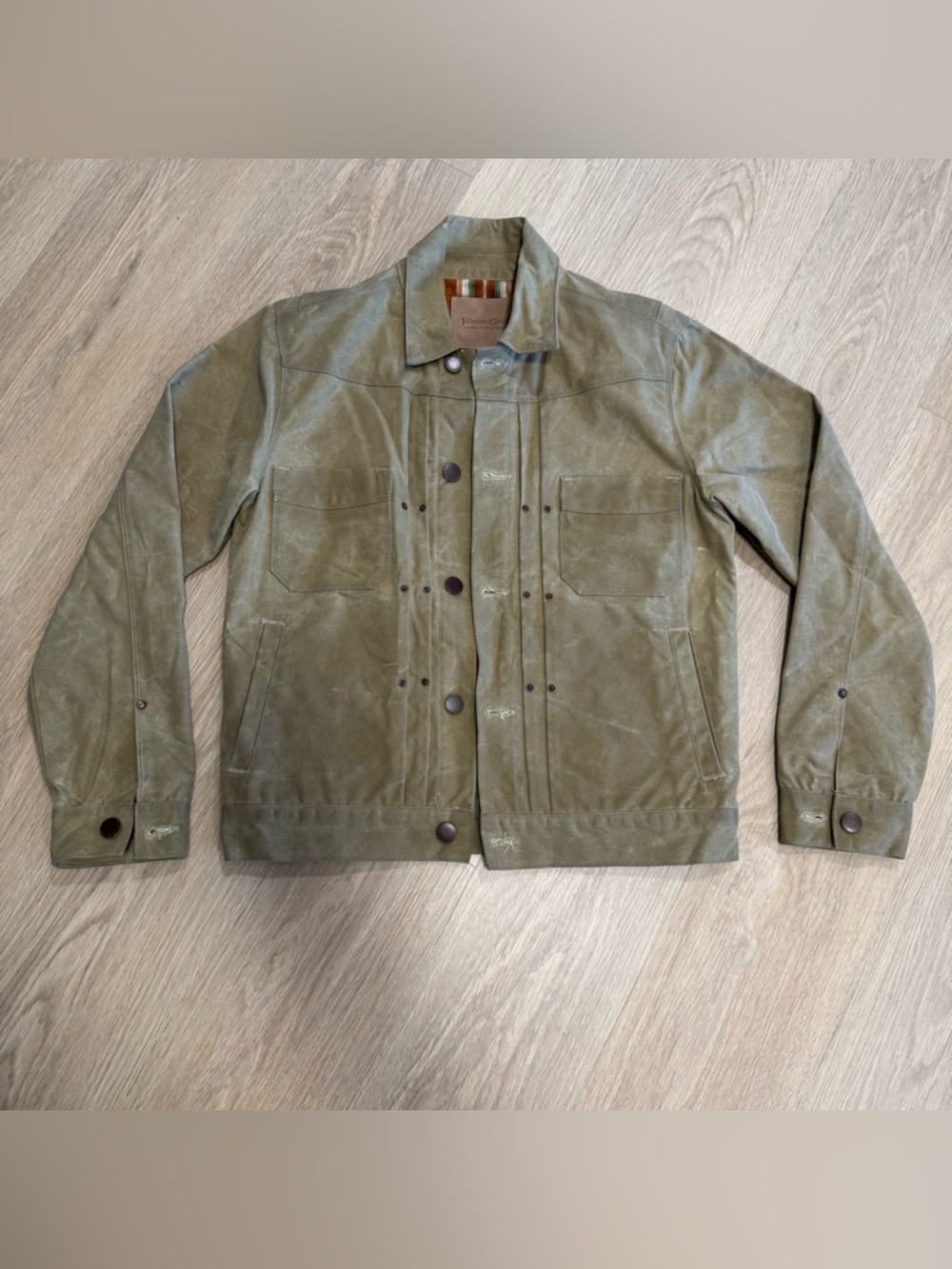 Freenote cloth Men's Olive Waxed canvas riding Jacket